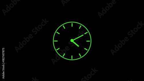 Wallpaper Mural Time lapse of spinning clock animation in 12 Hour. Seamless motion animated footage. White colored watch with hands move quickly. Time concept. Alpha channel Torontodigital.ca