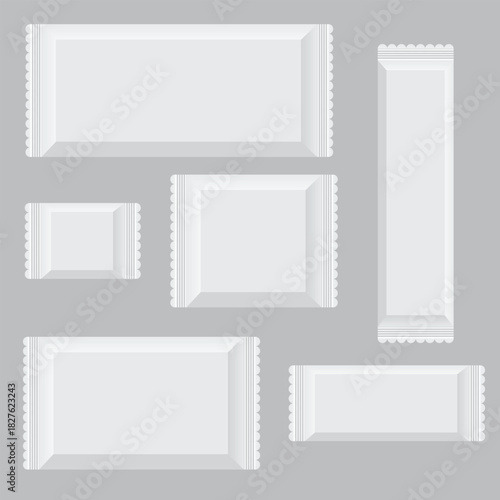 Blank Snack Bar Packaging Mockup Set – Chocolate, Candy, Protein Bar, Wrapper Template Vector