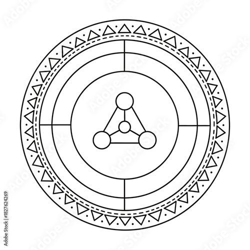 Esoteric astrological chart or occult diagram on