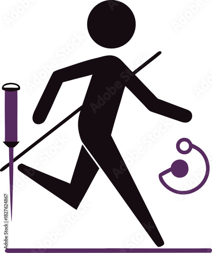 sewing marching silhouette vector icon