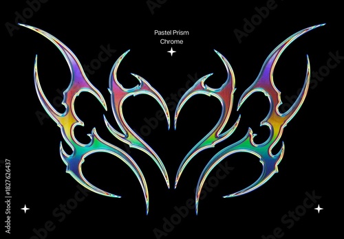 Pastel Prism Chrome Text & Logo Effect Mockup