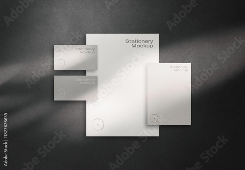 Shadow Stationery Mockup Scene