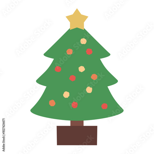 シンプルなクリスマスツリーのベクターイラスト