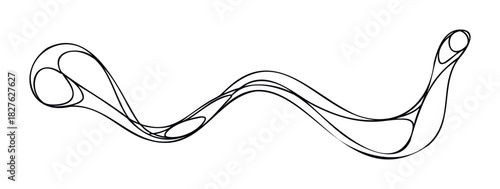 Abstract wavy black line formation suggesting movement and fluidity, ideal for graphic backgrounds and modern visual concepts