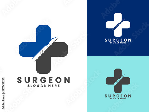 Surgeon medical logo design vector template. Surgeon medical logo design vector template.
