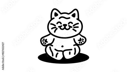 kitty toy symbol, black isolated silhouette