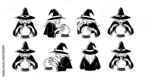 Witch with Crystal Ball Collection.