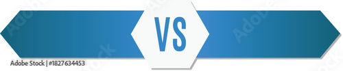 Versus (VS) Comparison Banner Template - Blue and White Hexagon Design for Battle, Competition, and Challenge