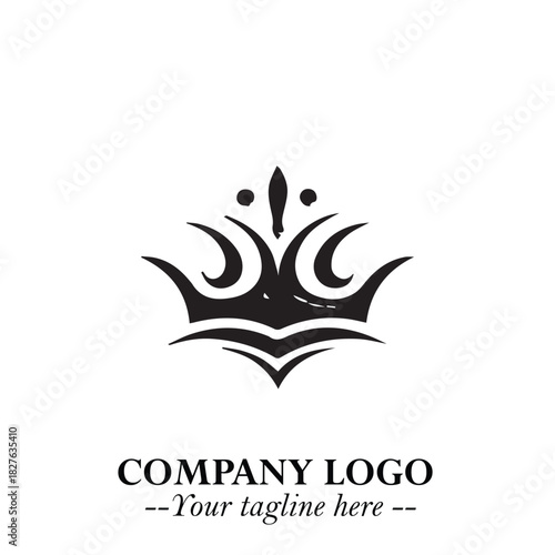 Elegant Black Crown Logo Symbol on a Clean White Background for Premium Branding Design