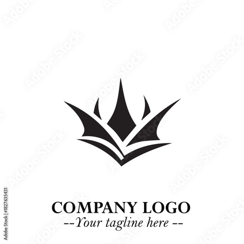 Elegant Black Crown Logo Symbol on a Clean White Background for Premium Branding Design