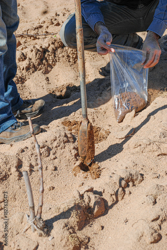 Soil sampling for agricultural chemistry analysis