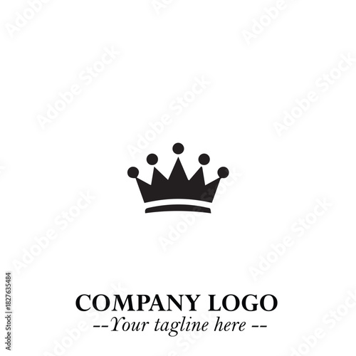 Elegant Black Crown Logo Symbol on a Clean White Background for Premium Branding Design
