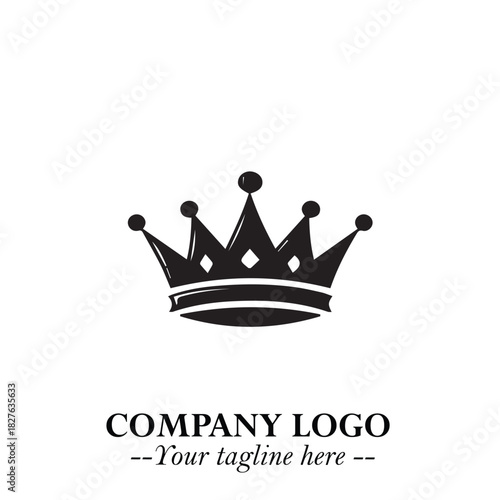 Elegant Black Crown Logo Symbol on a Clean White Background for Premium Branding Design