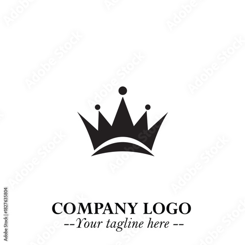 Elegant Black Crown Logo Symbol on a Clean White Background for Premium Branding Design