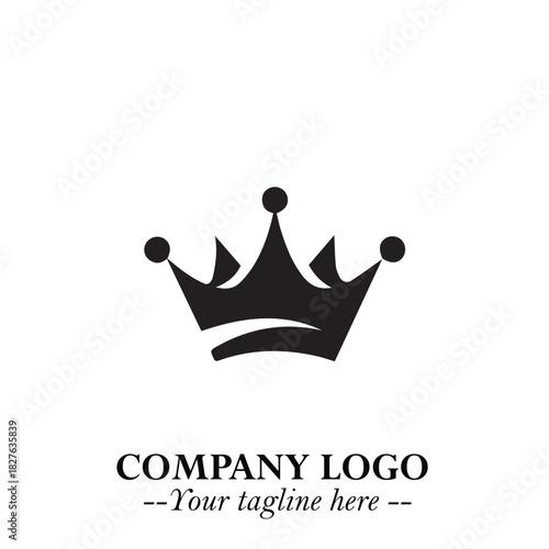Elegant Black Crown Logo Symbol on a Clean White Background for Premium Branding Design