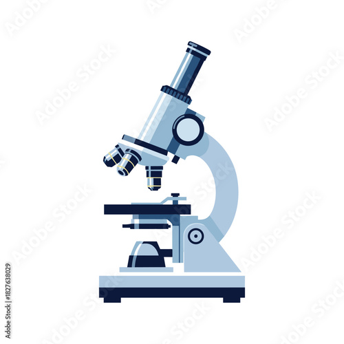 Scientific laboratory microscope illustration for biological, chemical, medical research and educational purposes
