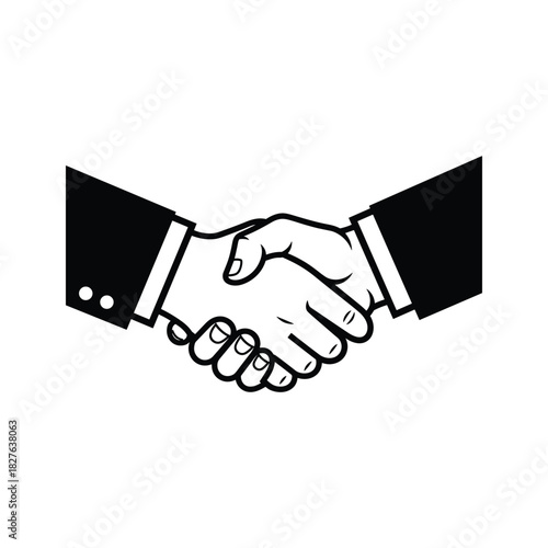Handshake business agreement illustration. partnership concept, deal, cooperation, greeting, contract, success, teamwork symbol vector.