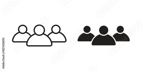 Community icons vector collection for web designs. flat icons