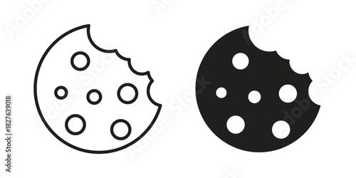 Cookie icons vector collection for web designs. flat icons