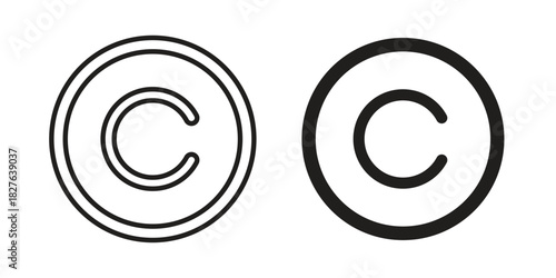 Copyright icons vector collection for web designs. flat icons