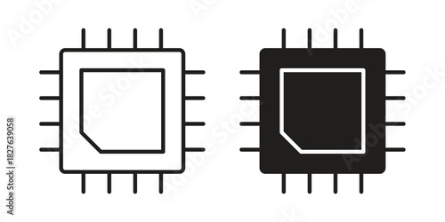 CPU icons vector collection for web designs. flat icons