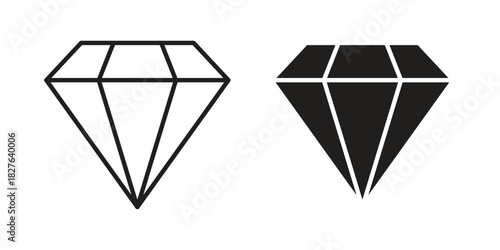 Diamond icons vector collection for web designs. flat icons