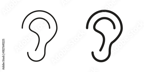 Ear icons vector collection for web designs. flat icons