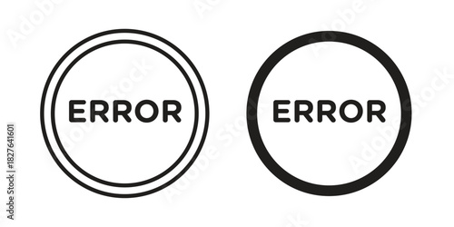 Error icons vector collection for web designs. flat icons