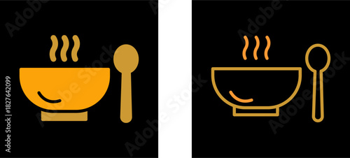 Soup,food,bowl,meal,hot,spoon, Vector Icon
