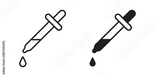 Eye dropper icons vector collection for web designs. flat icons