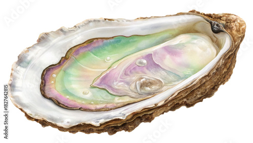 Iridescent Oyster Shell PNG – Mother of Pearl Seashell Transparent Background Clipart