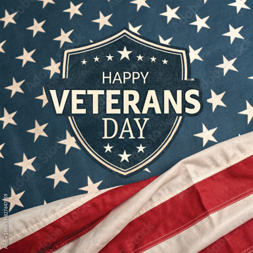 Happy Veterans Day Tribute Banner
