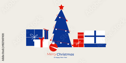 Merry Christmas . Poster templates with Christmas decor, holiday.christmas template background Vector.