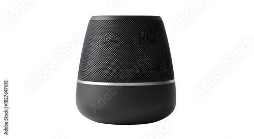 Modern black portable bluetooth speaker with textured grill