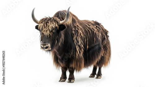 Himalayan Yak Mammal Isolated on White