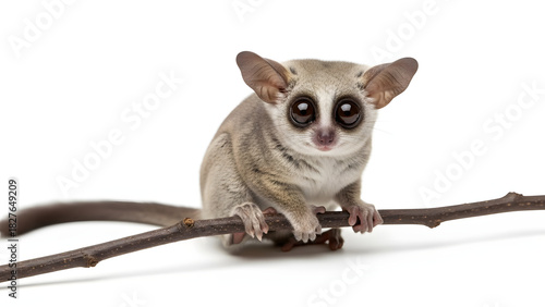 Nocturnal Bushbaby Primate Perched on Branch