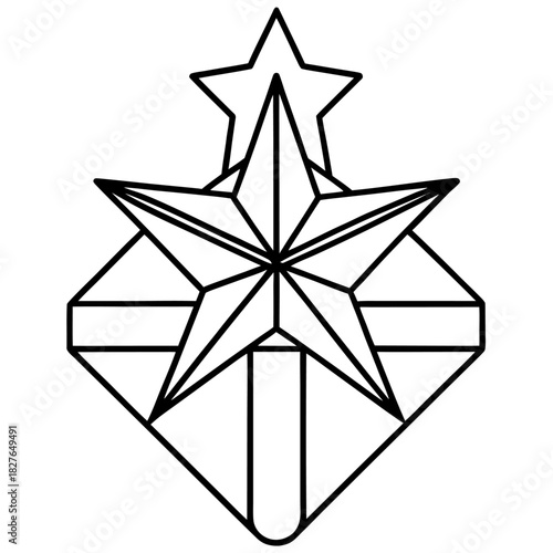 Star Shape Logo Geometric Outline Design for Creative Projects and Illustrations
