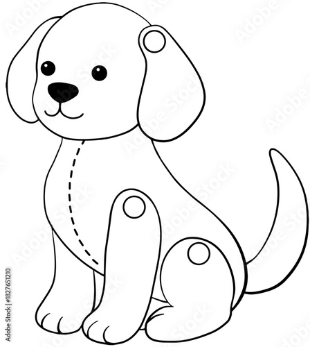 강아지인형 라인아트