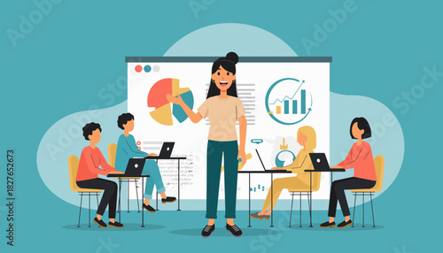 Business Presentation A Team Meeting for Marketing Success