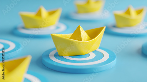 paper boat in swirling water ai genrative