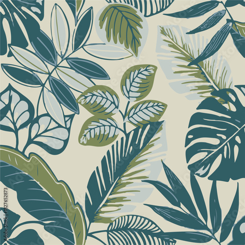 abstract, vector, monochrome, big flowers, all over textiles design, illustration digital image can be used for wrapping paper,allover