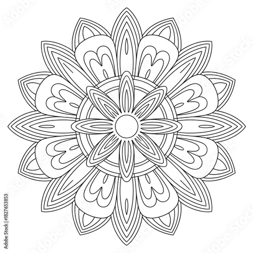 vector illustration of a mandala colouring page