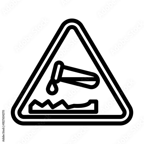 Corrosive Symbol Vector Line Icon Design