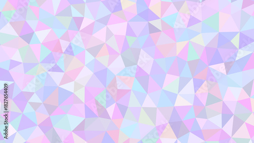 Pastel geometric background with triangles in shades of pink, purple, blue, and green creating a modern and colorful abstract design