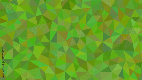 A vibrant mosaic of green hues, creating a captivating polygonal pattern that evokes a sense of natures lushness and geometric harmony