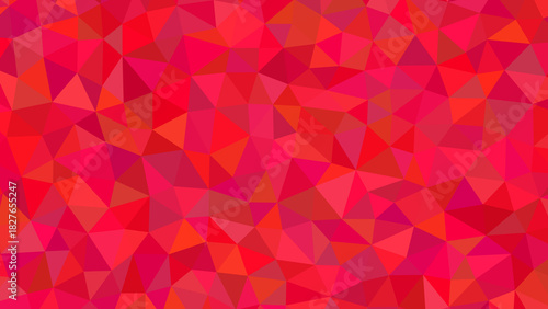 Geometric mosaic of vibrant red triangles creating a captivating abstract pattern with a modern and dynamic feel for backgrounds