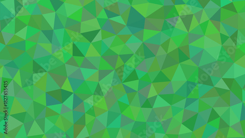 Abstract geometric background with green triangles creating a mosaic pattern, ideal for modern designs and digital wallpapers