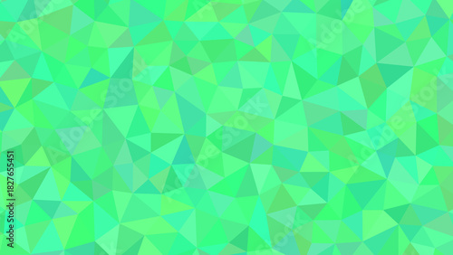 Abstract geometric background with shades of green, creating a vibrant and modern design with a polygonal pattern and triangular shapes