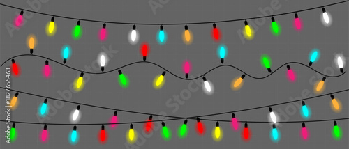 Christmas Colorful Xmas fairy lights with red, blue, and green, yellow, etc bulbs