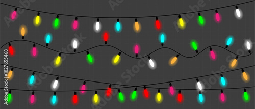 Christmas Colorful Xmas fairy lights with red, blue, and green, yellow, etc bulbs